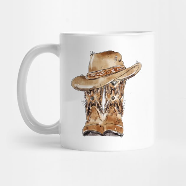 Cowboy hat with boots by HJstudioDesigns